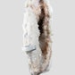 White Veined Quartz Geode on Chrome 396mm