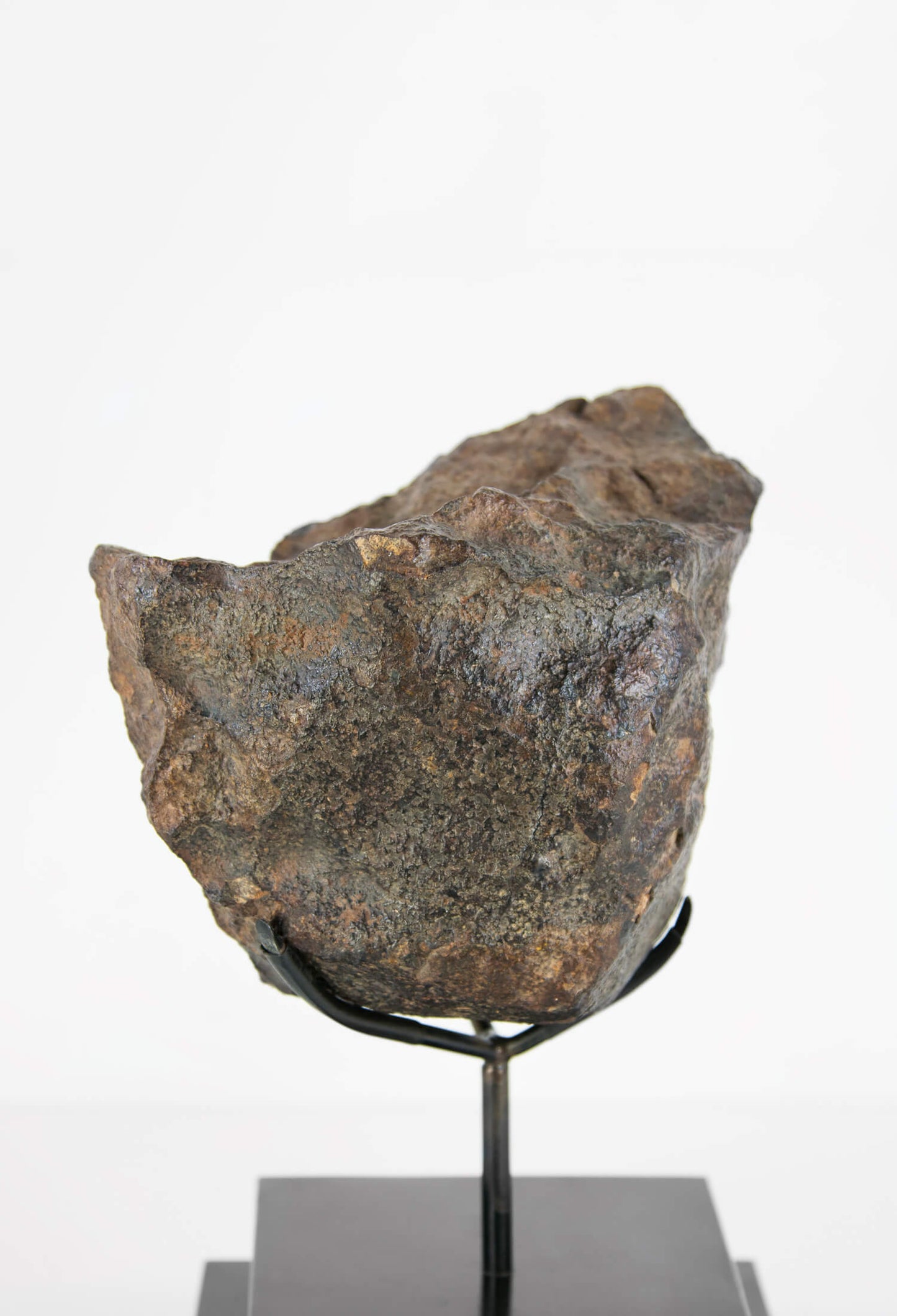 Our fallen star series NWA H5 Iron Meteorite for sale presented on a custom-designed bronze stand weighing 3055 grams