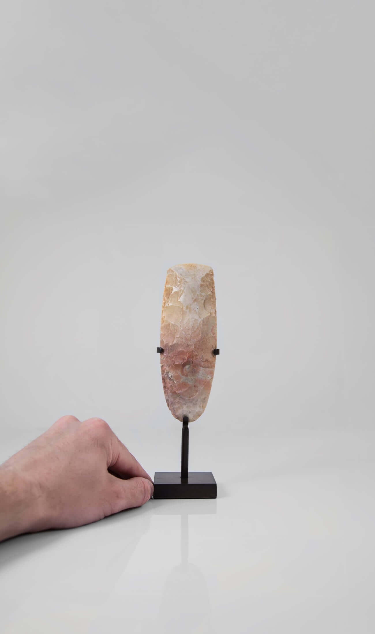 A scientifically important authentic Neolithic hand axe for sale measuring 192mm at THE FOSSIL STORE