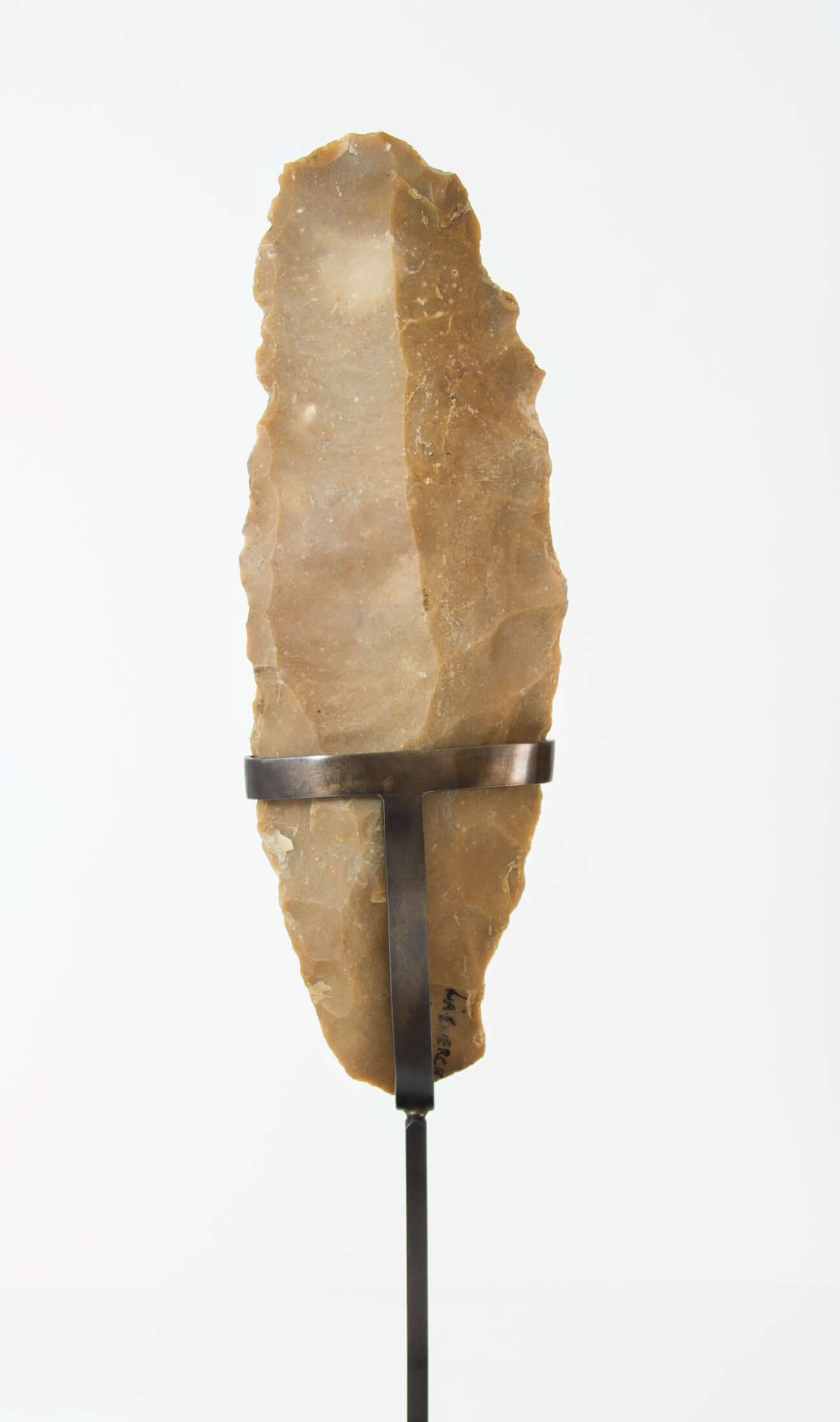 A stunning museum-standard rare authentic Neolithic core flint measuring 372mm created by an ancient hand