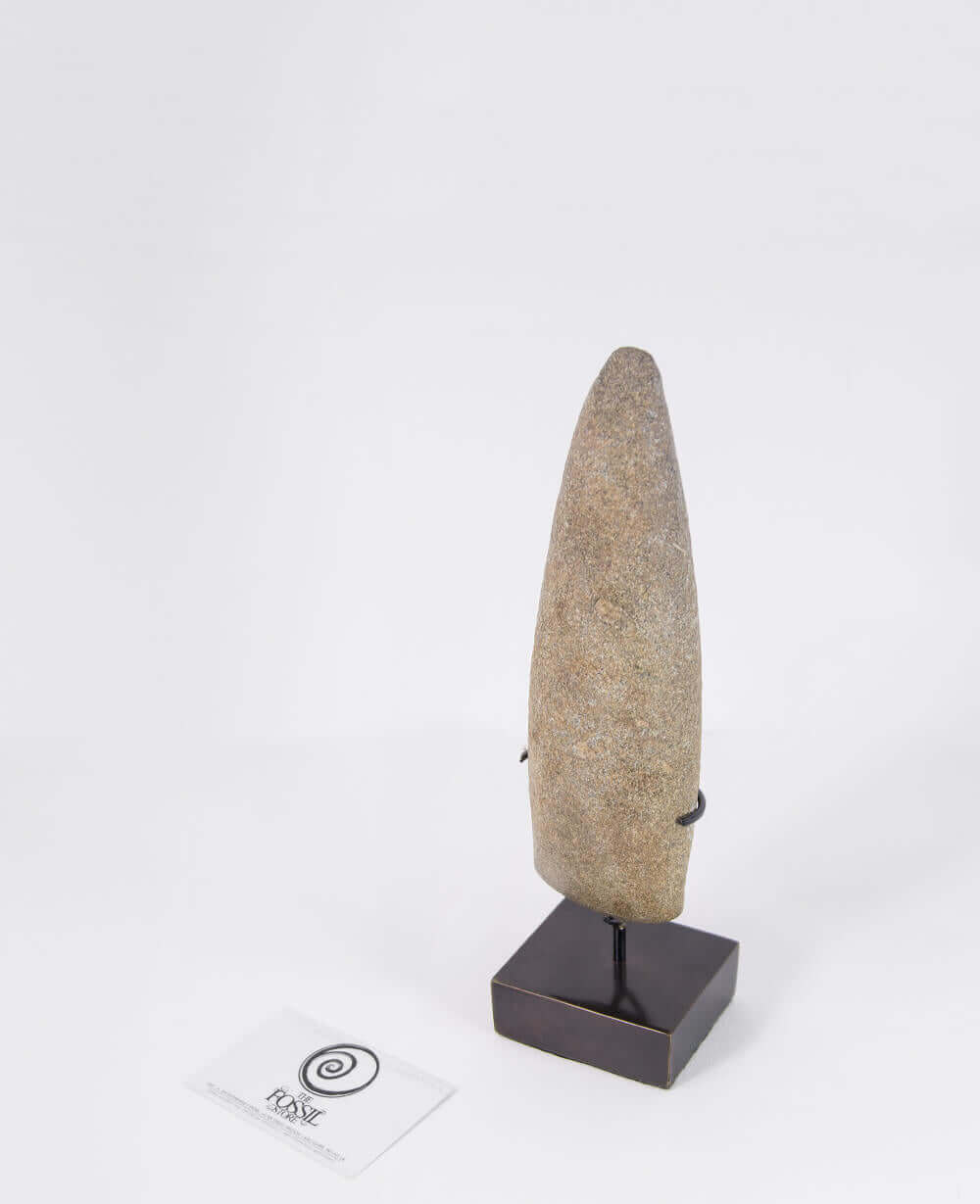 A stunning museum-standard rare authentic Neolithic hand axe measuring 261mm created by an ancient hand