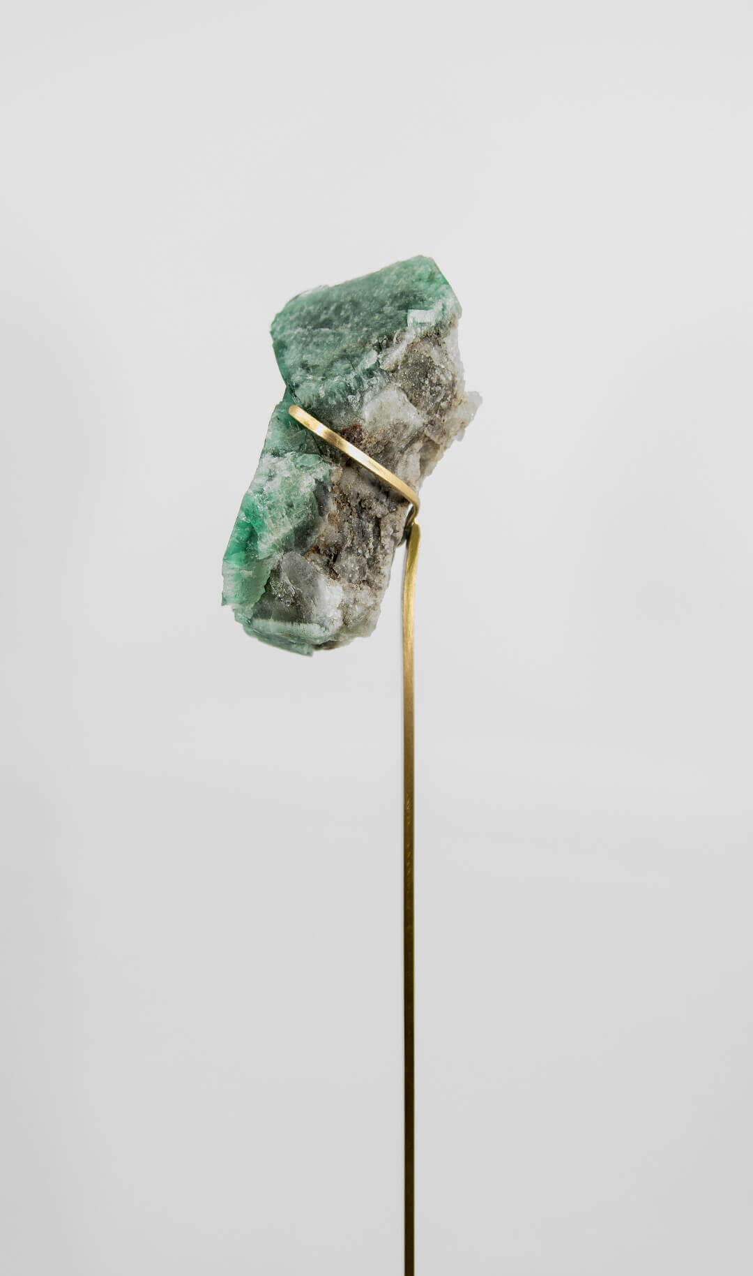 stunning green British fluorite for sale on the fossil store custom brass stand 04